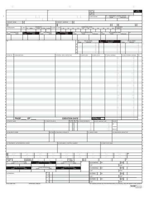 Blank Ub04 Claim Form Printable Printable Forms Free Online Blank Ub04 Claim Form Printable Printable Forms Free Online