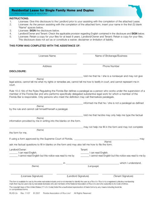 Residential Lease For Single Family Home And Duplex residential-lease-for-single-family-home-and-duplex