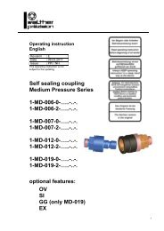 Medium pressuere coupling, series MD, NW 006, 007, 012, 019 ...