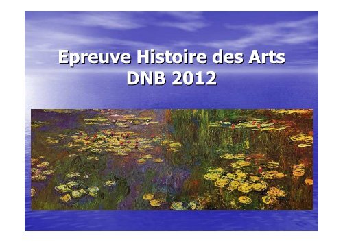 Diaporama Histoire des Arts DNB 2012.pps