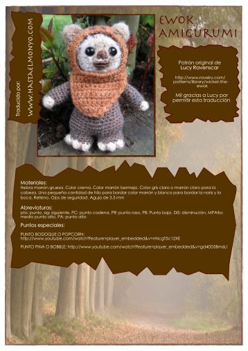 Ewok Amigurumi - Hasta El Monyo de patrones en inglÃ©s