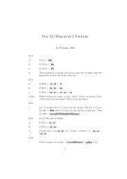 Stat 310 Homework 2 Solutions