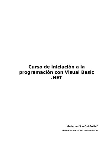 Curso de iniciación a la programación con Visual Basic .NET