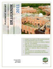 iim lucknow 2011 placeme n t report - Indian Institute of ...