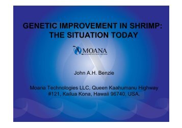 genetic improvement in shrimp: the situation today - Library