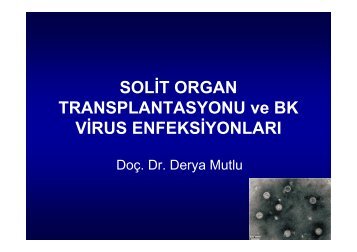 SOLİT ORGAN TRANSPLANTASYONU ve BK VİRUS ...