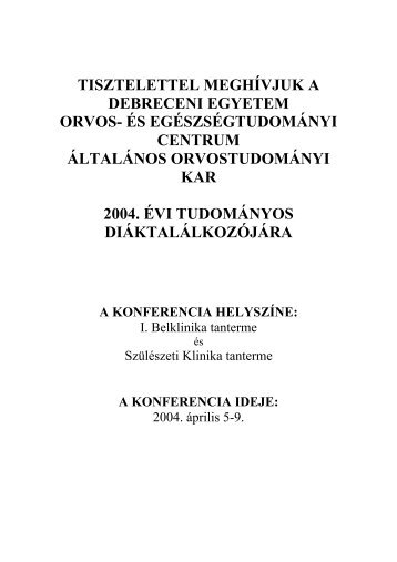 ProgramfÃ¼zet (PDF) - DE OEC TudomÃ¡nyos DiÃ¡kkÃ¶ri TanÃ¡cs