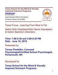 of optic nerve hypoplasia - Texas School for the Blind and Visually ...