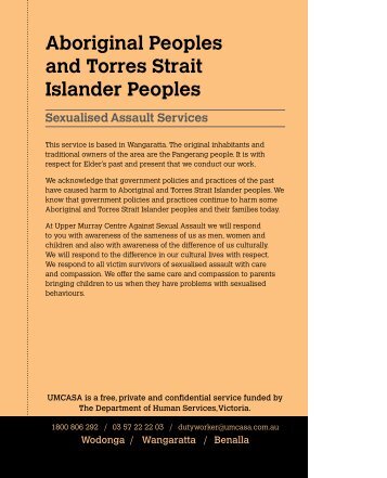 Download UMCASA services brochure - Centre Against Sexual ...