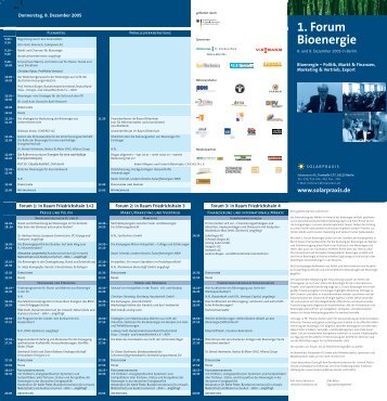 1. Forum Bioenergie - FICHTNER Plattform für Emissionshandel