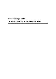 Proceedings of the Junior Scientist Conference 2008