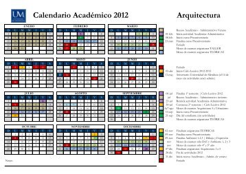 Arquitectura Calendario AcadÃ©mico 2012 - Universidad de Mendoza