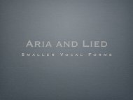 Aria and Lied - SFCM Theory