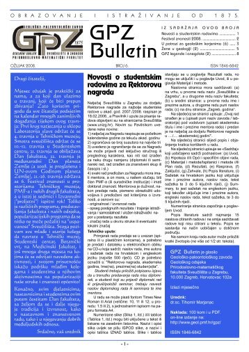 GPZ-Bulletin_06 - Prirodoslovno - matematički fakultet - Sveučilište ...