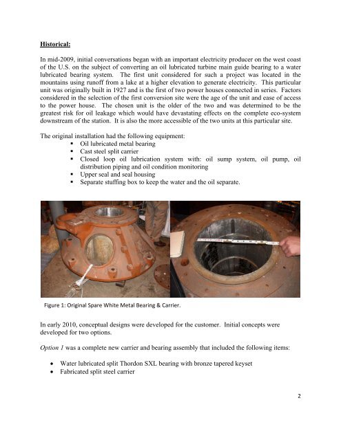 An Oil to Water Conversion of a Hydro Turbine ... - Thordon Bearings
