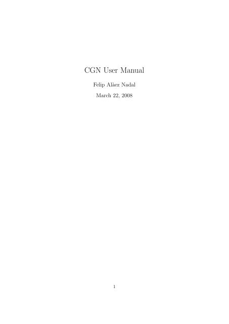 CGN User Manual - Common Lisp.net