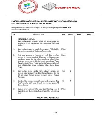 Fail Tender - Sistem Tender Dokumen dan Sebutharga - Selangor