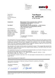 test results acoustic properties - pdf 197 KB - Vescom