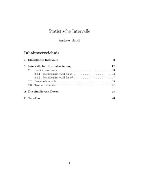 Statistische Intervalle