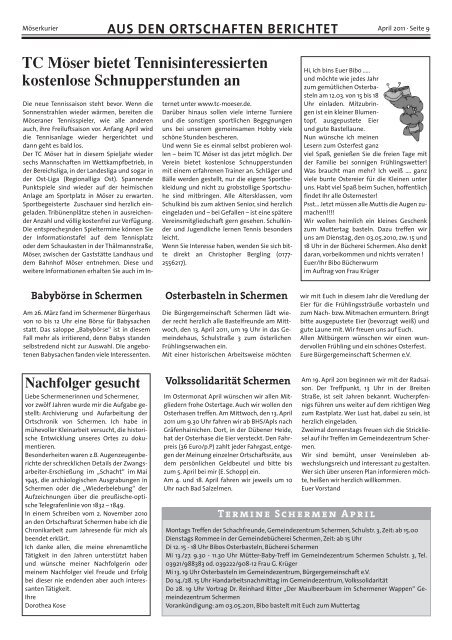 Möserkurier 04/2011 - Einheitsgemeinde Möser