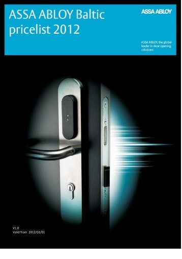 V1.0 Valid from 2012/01/01 - ASSA ABLOY