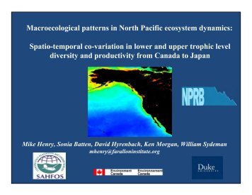 Macroecological patterns in North Pacific ecosystem dynamics