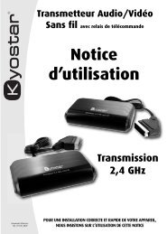 Notice d'utilisation Transmetteur Audio/VidÃ©o Sans fil avec ... - Kyostar