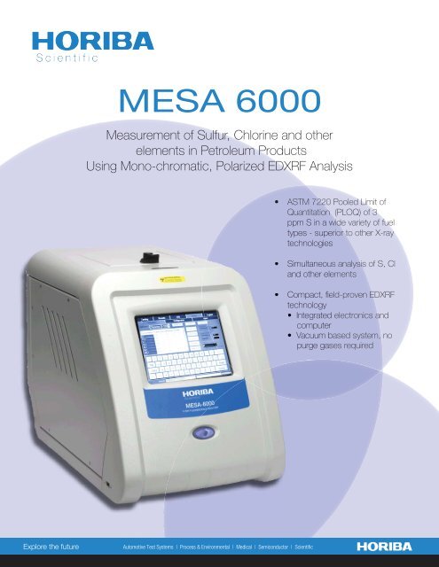 MESA 6000 - Multi-Element Analyzer Using EDXRF Technology