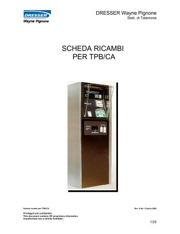 SCHEDA RICAMBI PER TPB/CA