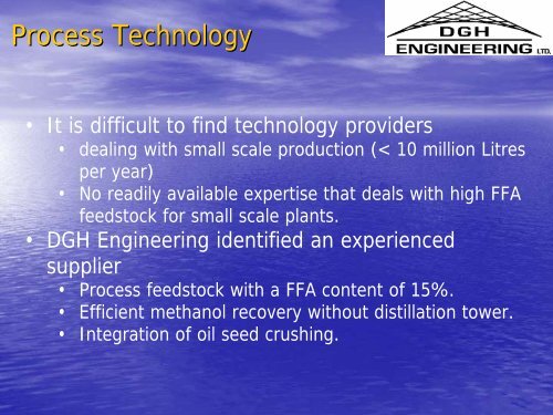 Challenges Facing Small and Medium Scale Biodiesel Production ...