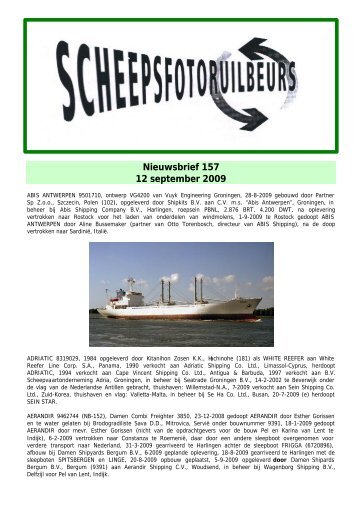 Nieuwsbrief 157 12 september 2009 - World Ship Society ...