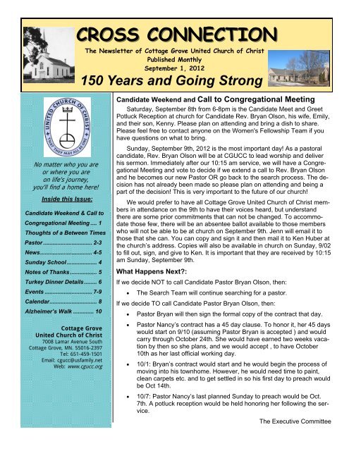 Contact Us Cross Connection Cottage Grove United Church Of Christ