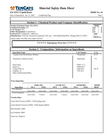 Material Safety Data Sheet - TenCate Enbi