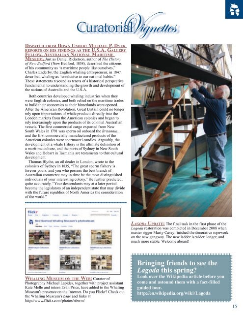 Bulletin from Johnny Cake Hill - New Bedford Whaling Museum