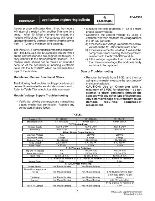 Scroll Compressor Application Guidelines - Desco Energy