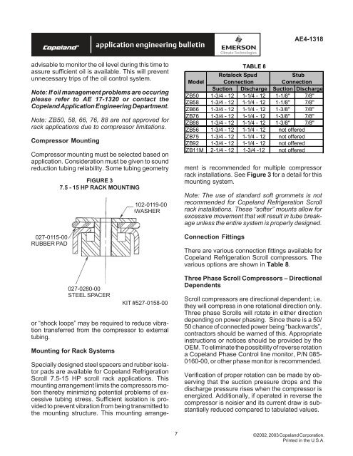 Scroll Compressor Application Guidelines - Desco Energy