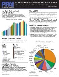 2010 Promotional Products Fact Sheet - Promotional Products Work!