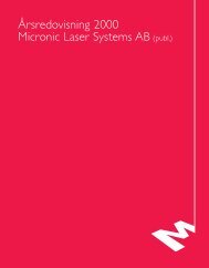 Årsredovisning 2000 Micronic Laser Systems AB (publ.)