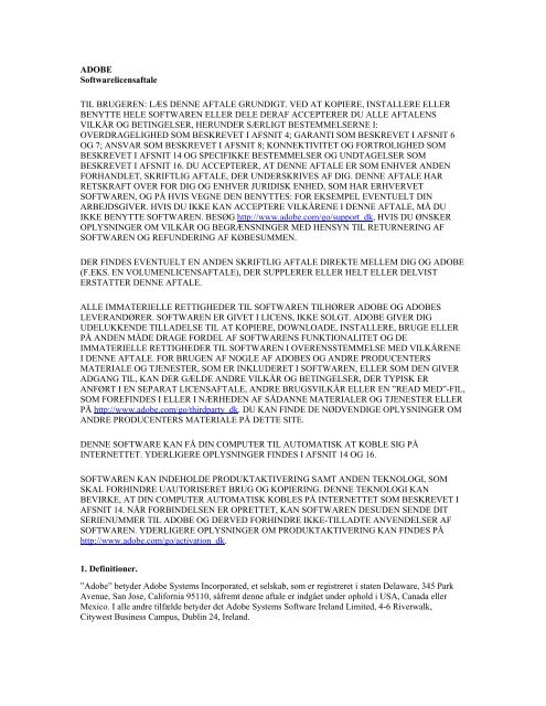 ADOBE Software License Agreement To view the Software License ...