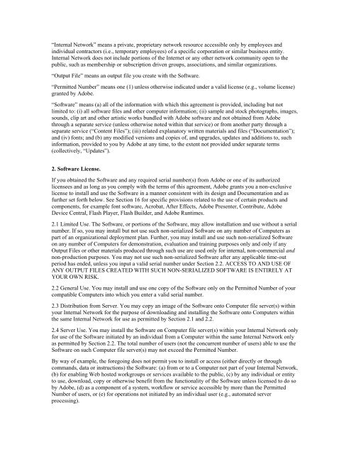 ADOBE Software License Agreement To view the Software License ...