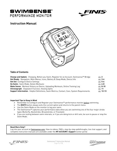 Instruction Manual - Finis