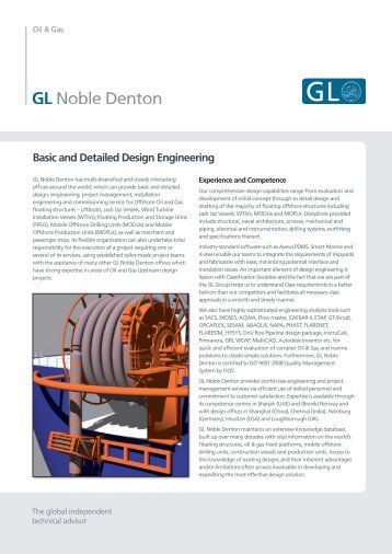 Basic and Detailed Design Engineering - GL Noble Denton