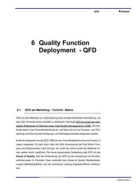 6 Quality Function Deployment - QFD
