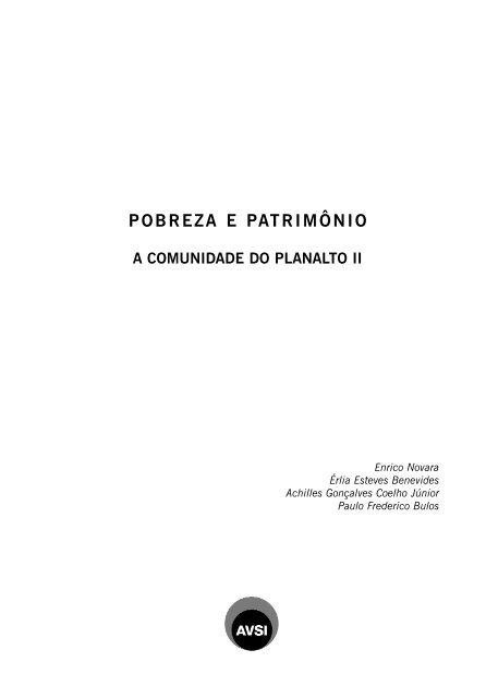 Pobreza e PatrimÃ´nio - Avsi