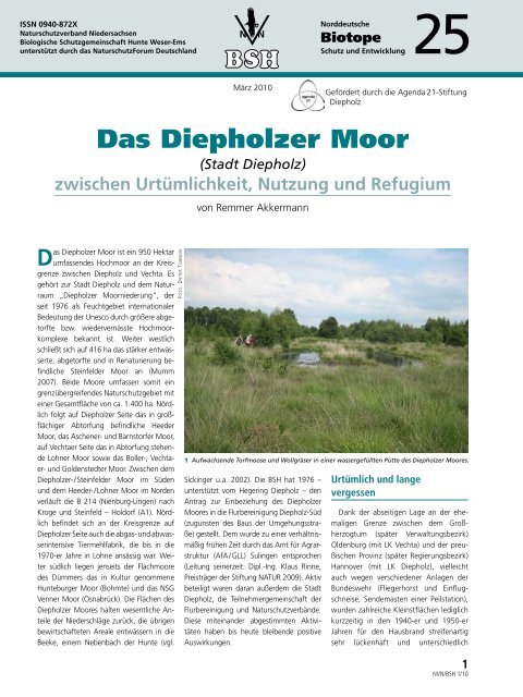 Das Diepholzer Moor - Biologische Schutzgemeinschaft Hunte ...