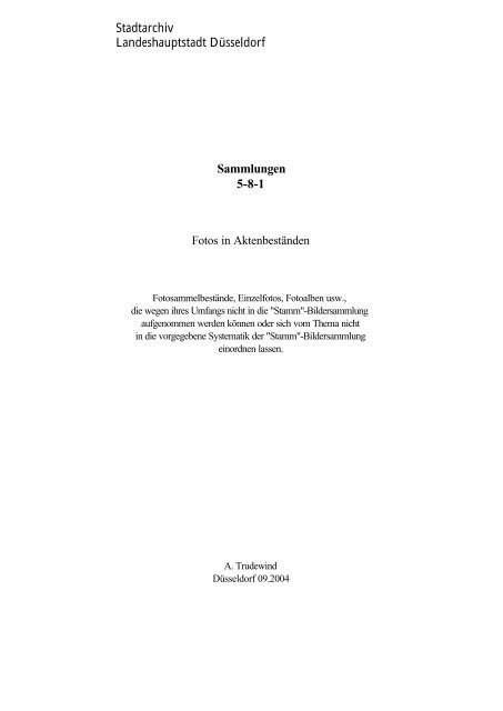 Sammlungen 5-8-1 - Düsseldorf