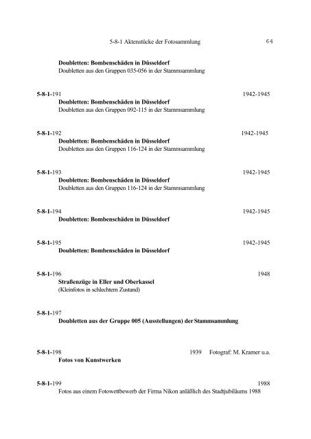 Sammlungen 5-8-1 - Düsseldorf