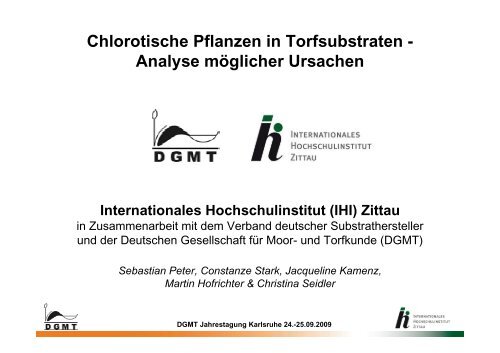 Chlorotische Pflanzen in Torfsubstraten - Deutsche Gesellschaft für ...