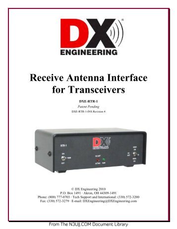 DXE-RTR-1 Receive Antenna Interface for Transceivers - N3UJJ