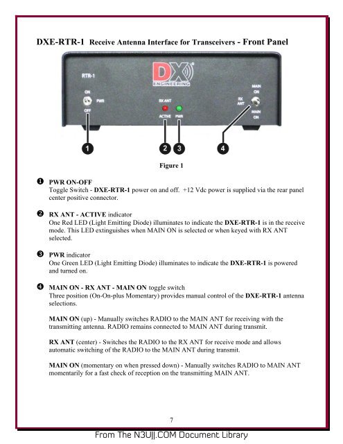 DXE-RTR-1 Receive Antenna Interface for Transceivers - N3UJJ